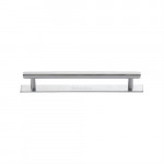 M Marcus Heritage Brass Knurled Design Cabinet Pull with Plate 128mm Centre to Centre